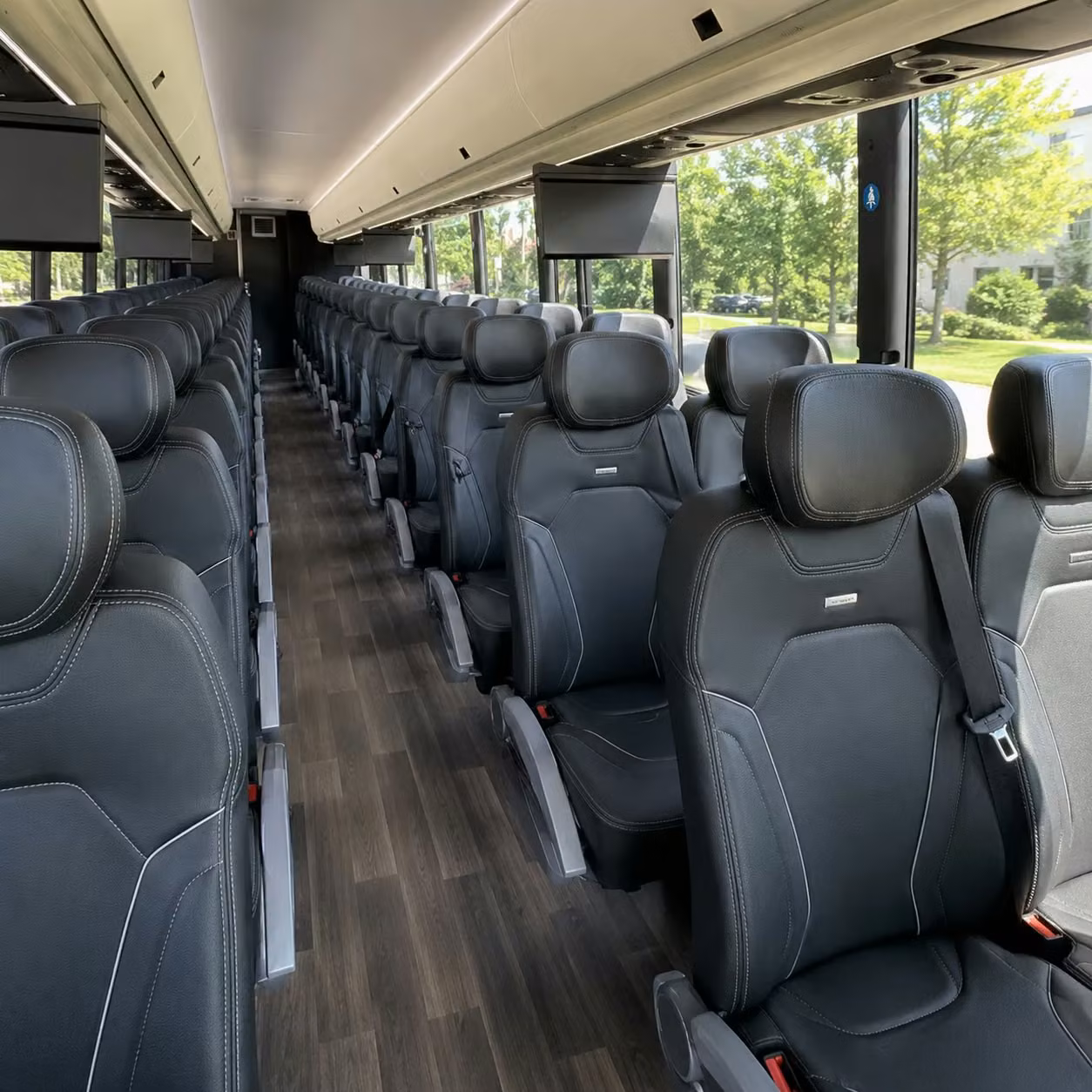 56 passenger charter bus inside