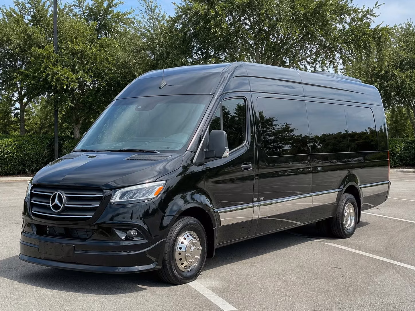 bridal party sprinter vans and luxury minibuses for getting ready day transportation in costa mesa