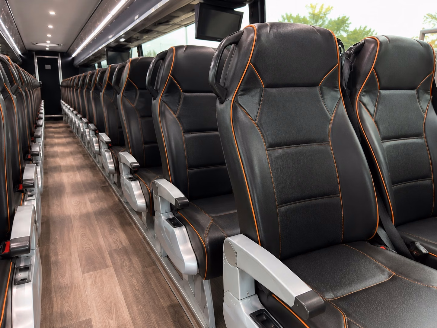 costa mesa charter bus rental interior